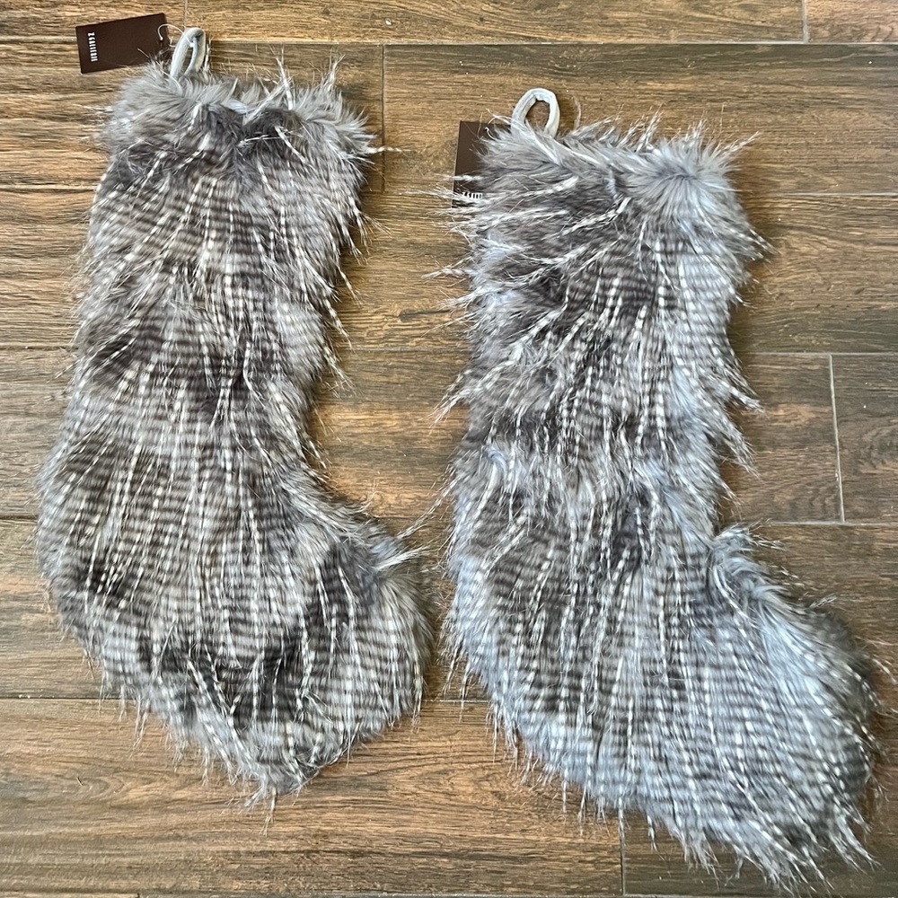 Z Gallerie Sechura Faux Fur Christmas Stockings